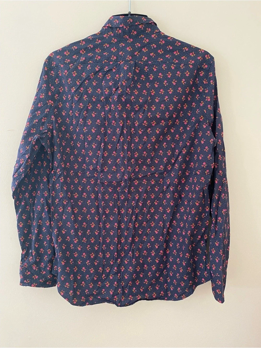 J. Crew Stretch Cotton Navy and red ditsy floral Button-Down Shirt unisex